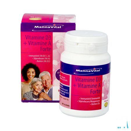 Mannavital Vitamine D3 + Vitamine A Forte Caps 90
