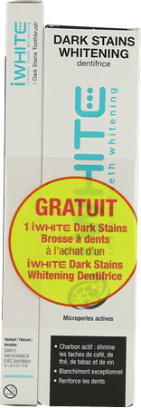 Iwhite Dark Stains Whit.Tandp.75  ml + Tandenborstel