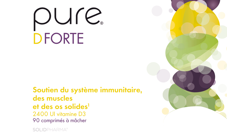 Pure D Forte Comp A Croquer 90  -  Solidpharma