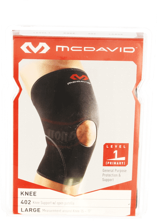 Mcdavid Knee Supp.open Patella Black/scarlet L 402