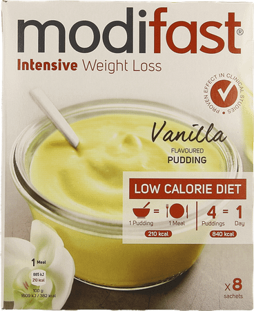 Modifast Vanilla Flavoured Pudding 8x55 gr  -  Nutrition & Sante