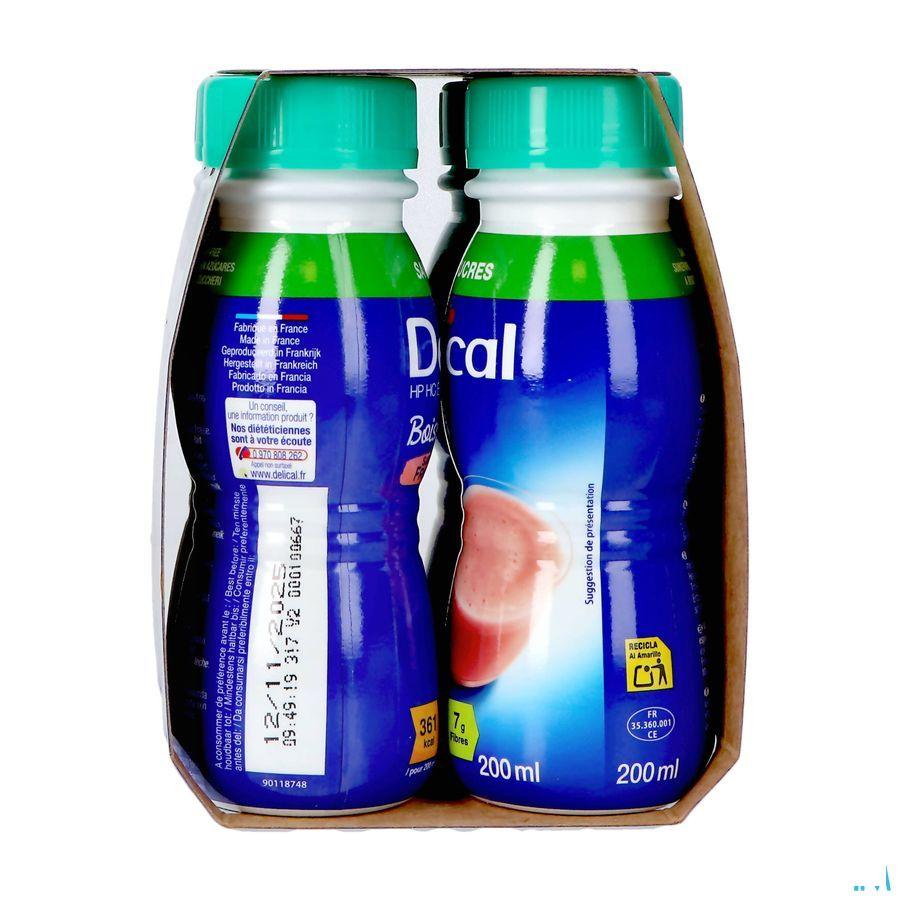 Delical Melkdrank Z/Suiker Aardbei 4X200 ml