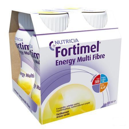 Fortimel Energy Multi Fibre Vanille 4x200 ml  -  Nutricia