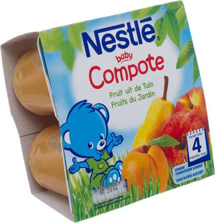 Nestle Baby Compote Fruit Jardin Pot 4x100 gr  -  Nestle