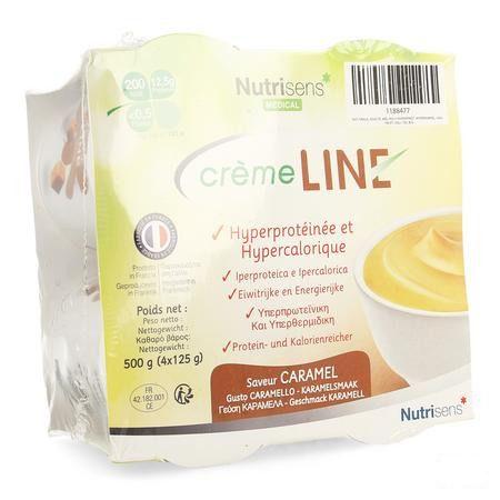 Cremeline + Caramel zonder lactose 4x125 gr  -  Nutrisens Medical