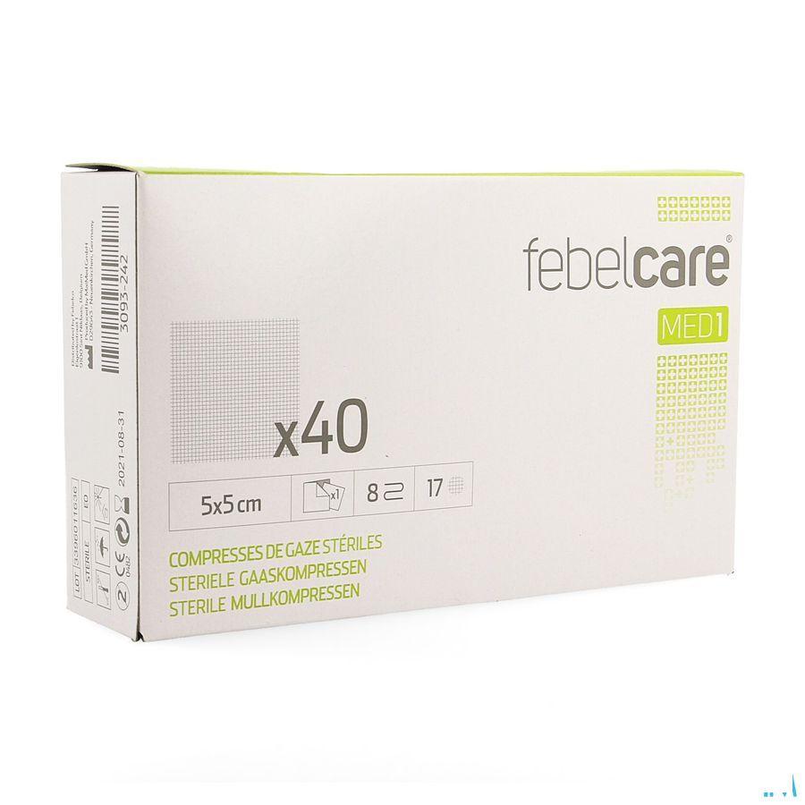 Febelcare Gaaskompres Steriel 5,0x 5,0cm 40x1