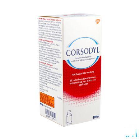 Corsodyl 2Mg/ml Mondspoeling Oplossing 300 ml