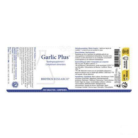 Biotics Garlic Plus 100 tabletten  -  Energetica Natura