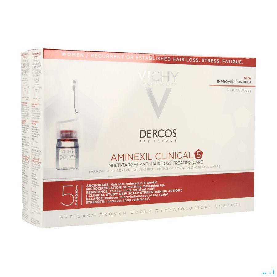 Vichy Dercos Aminexil Clinical 5 Women Ampoule 21x6 ml  -  Vichy