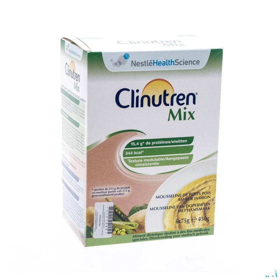 Clinutren Mix Jambon-Petit Pois  Sach 6X75G