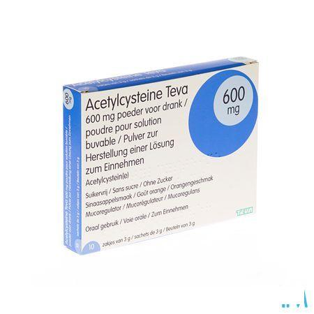 Acetylcysteine Teva 600 mg Pdr Sach 10 X 600 mg