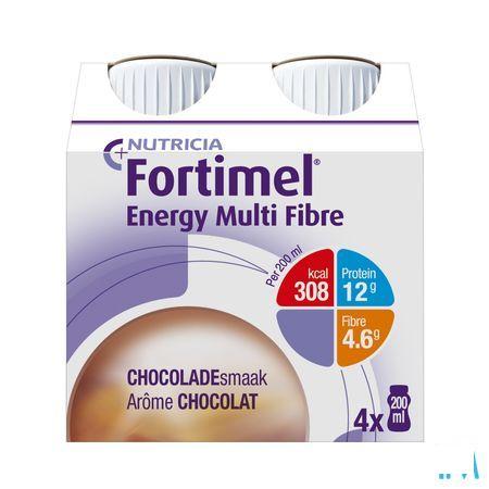 Fortimel Energy Multi Fibre Chocolade 4x200 ml  -  Nutricia