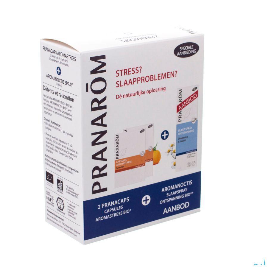 Aromanoctis Slaapspray 100ml + Aromastress 2X30  -  Pranarom