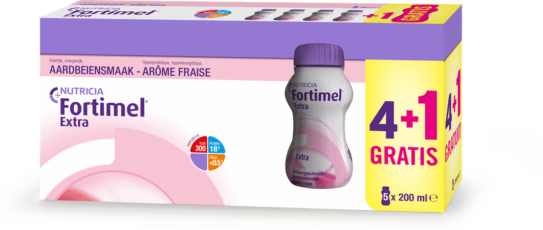 Fortimel Extra Aardbei Limited Edition 5x200 ml  -  Nutricia