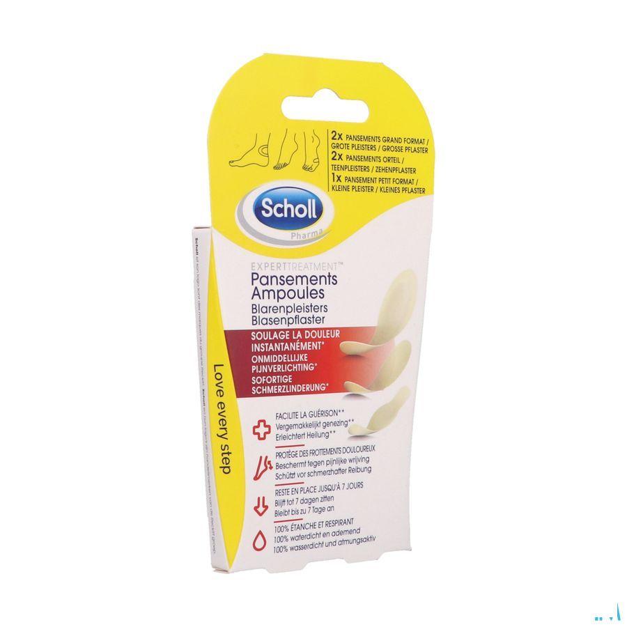 Scholl Pansement Ampoule 2Grand+2Orteil+1Petit S/Latex