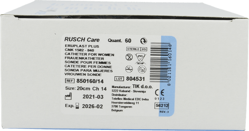 Ruschcare Eruplast Plus Women Ch14 20cm 60 850160  -  Teleflex Medical