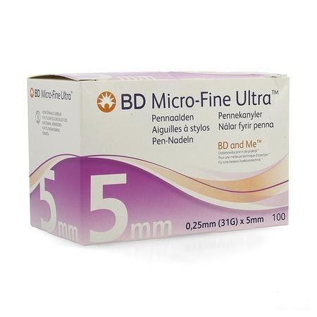 Bd Microfine Ultra Aig. Stylo0,25Mmx5Mm Easyfl.100