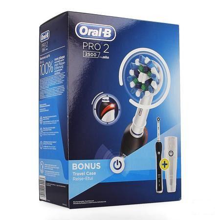 Oral-B Pro 2500 Black Borstel Crossact + travel Case