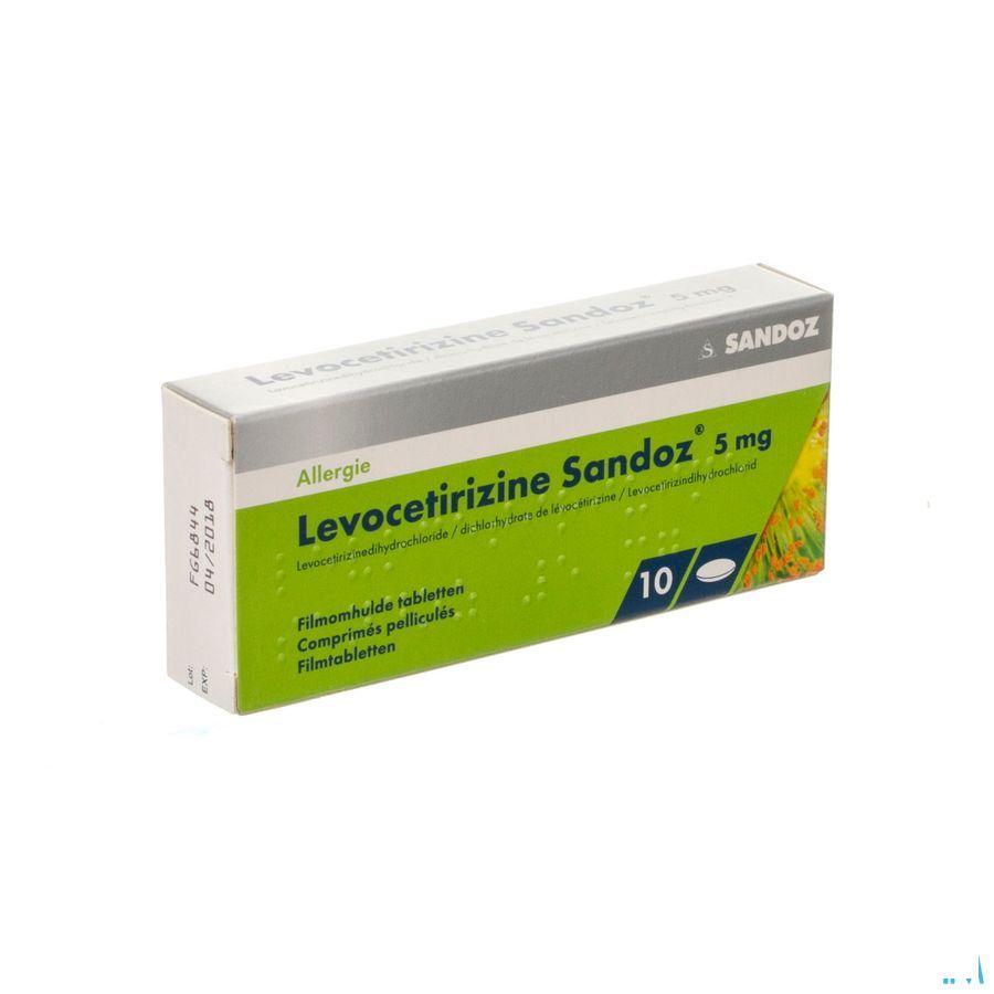 Levocetirizine Sandoz 5 mg Tabletten Enrob. 10 X 5 mg