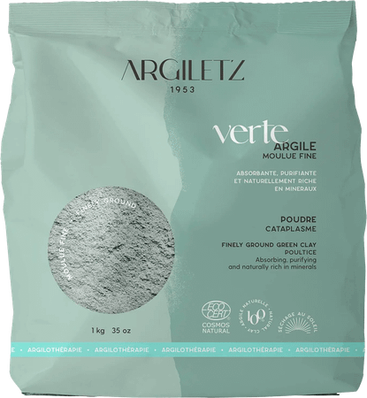 Argiletz Argile Verte Moulue Fine 1Kg  -  Natur'Inov