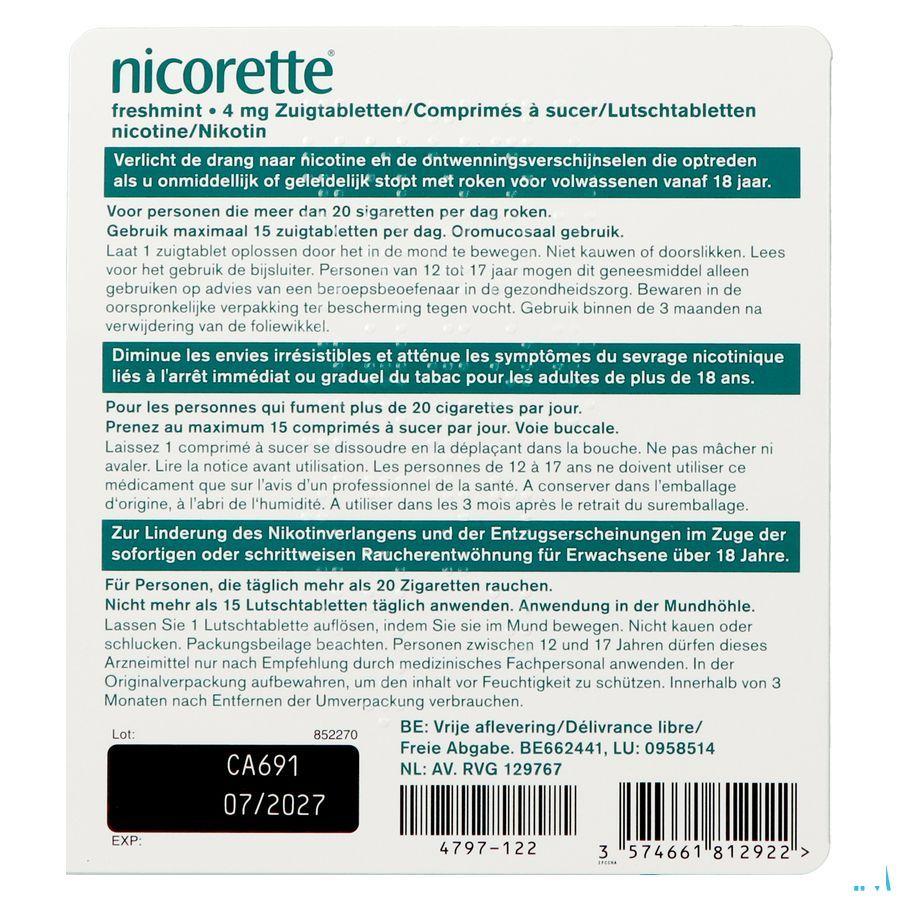 Nicorette Freshmint 4Mg Zuigtabl Z/Suiker 80