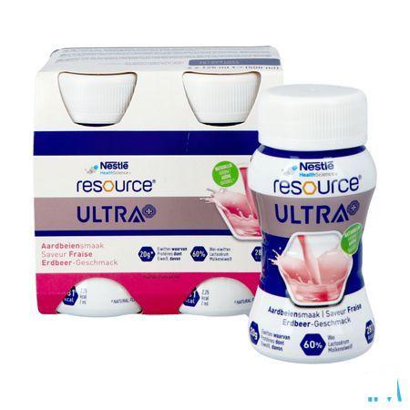 Resource Ultra+ Aardbeiensmaak 4X125 ml