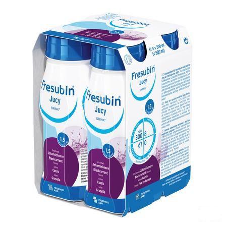 Fresubin Jucy Drink Cassis Easy Bottle 4x200 ml  -  Fresenius