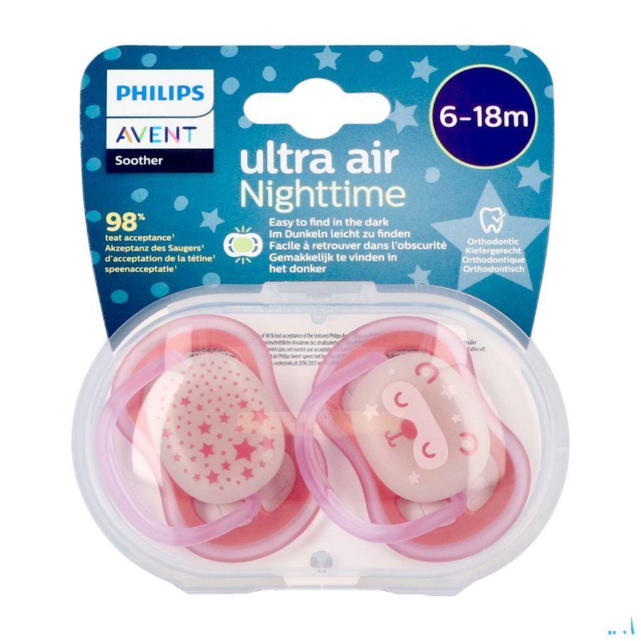 Philips Avent Fopspeen +6M Air Night Girls  -  Bomedys