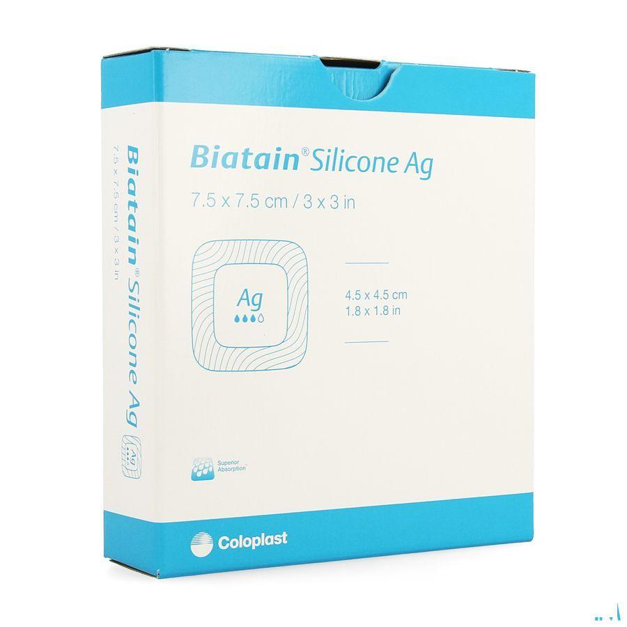 Biatain Silicone Ag 7,5X7.5Cm 3  -  Coloplast