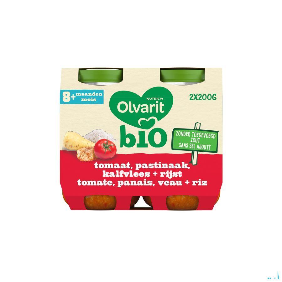 Olvarit Bio Tomaat Pastinaak Kalf Rijst 8M 2X200G  -  Nutricia