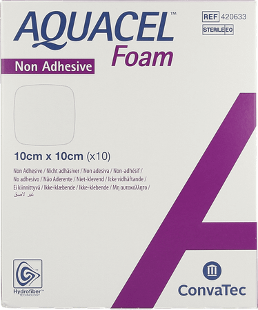Aquacel Foam Non Adhesief 10X10Cm 10
