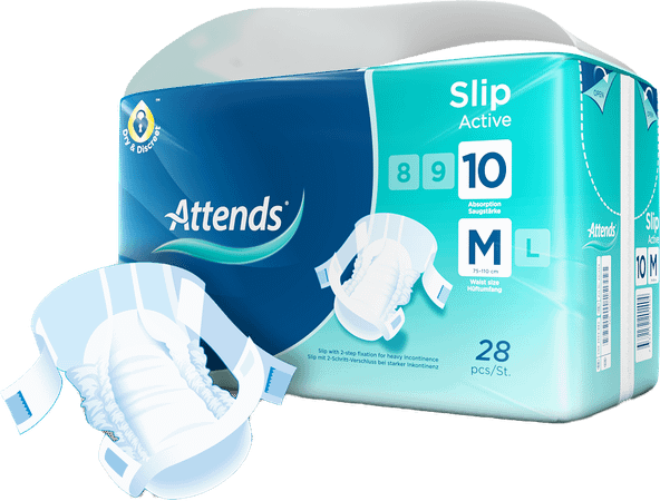 Attends Slip Active 10 Medium 1x28