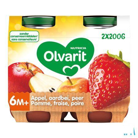 Olvarit Fruit Appel Aardbei 2x200 gr 6m61  -  Nutricia