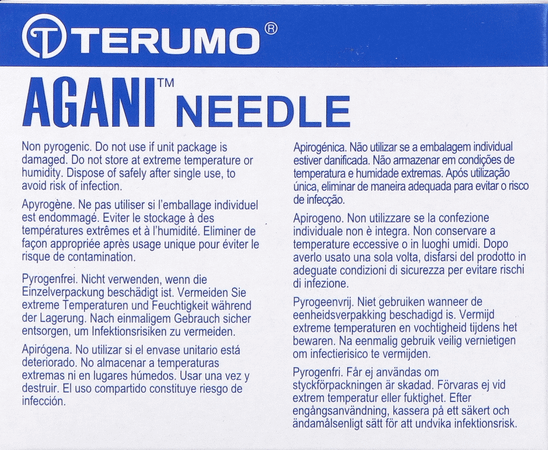 Terumo Aiguille Agani 23G 1 1/4 Rb Bleu 100  -  Terumo Europe