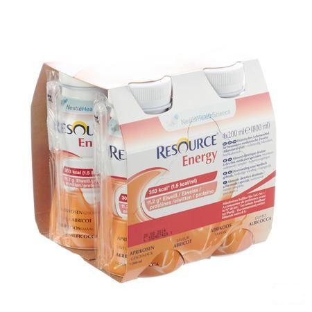 Resource Energy Drink Abricot 4x200 ml  -  Nestle