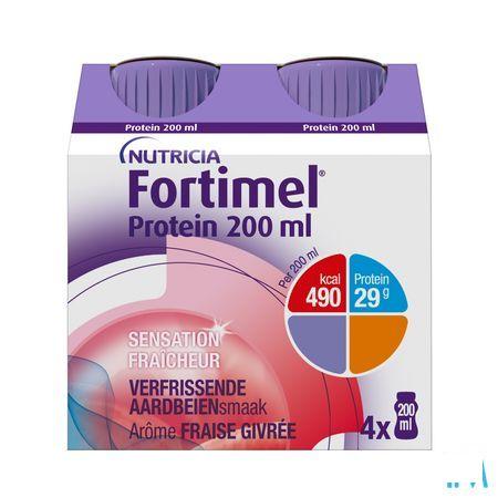 Fortimel Protein 200 ml Aardbei Verfrissend 4X200 ml  -  Nutricia