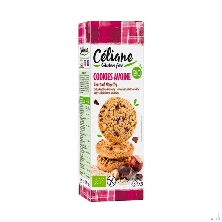 Celiane Cookies Avoine Choco Noisettes Bio 120 gr  -  Revogan