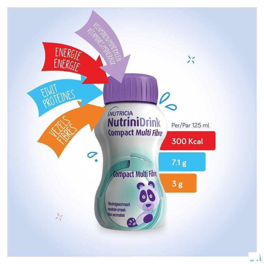 Nutrinidrink Compact Mult Fibre Chocosmaak 4X125 ml  -  Nutricia