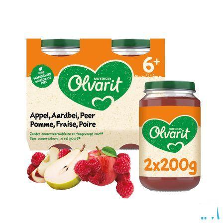 Olvarit Fruit Appel Aardbei 2x200 gr 6m61  -  Nutricia