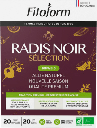 Zwarte Radijs Bio Ampullen 20x10 ml Fitoform  -  Bioholistic Diffusion