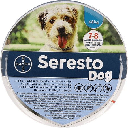 Seresto Dog 1,25G +0,56G Halsband < 8Kg