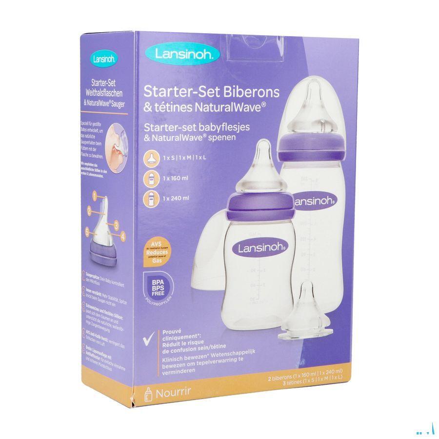 Lansinoh Starter Set Biberons+Tetine Natural Wave  -  Lansinoh