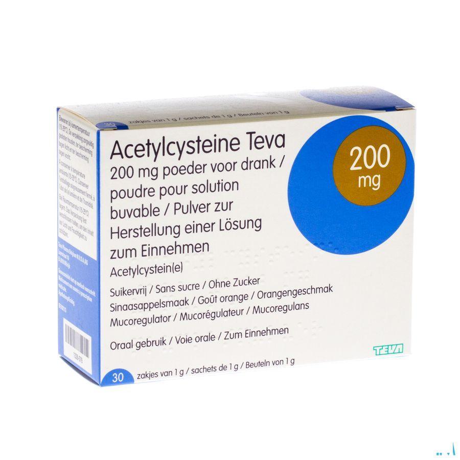 Acetylcysteine Teva 200 mg Pdr Sach 30 X 200 mg