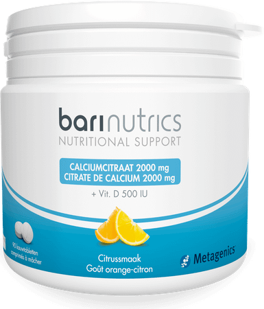 Barinutrics Calciumcitraat Citrus Kauwtabletten 90  -  Metagenics