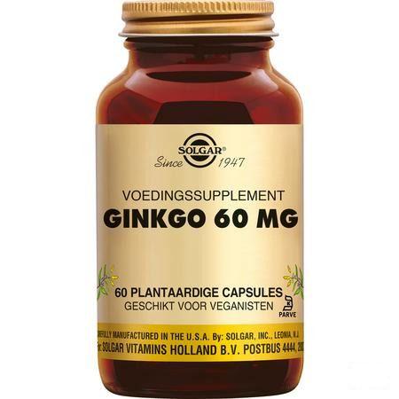 Solgar Ginkgo V-Caps 60X60Mg  -  Solgar Vitamins