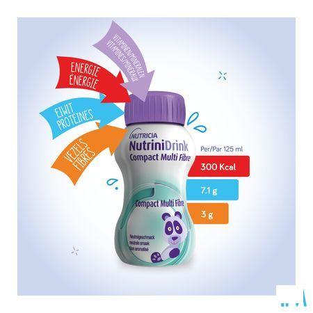 Nutrinidrink Compact Multi Fibre Aardbei 4x125 ml  -  Nutricia