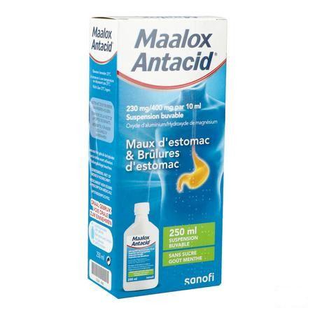 Maalox Antacid 230 mg/400 mg/10 ml Suspensie Oraal 250 ml
