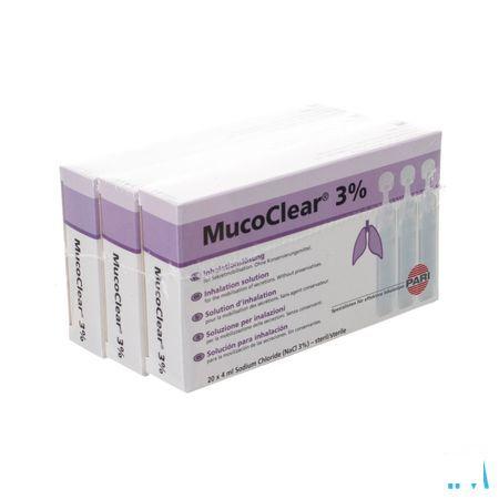 Mucoclear 3% Nacl Ampullen 60x4 ml  -  Henrotech