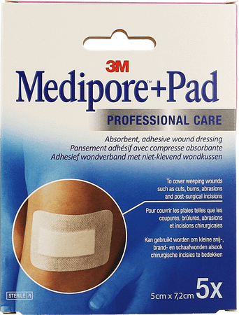 Medipore + Pad 3m 5x 7,2cm 5 3562p  -  3M