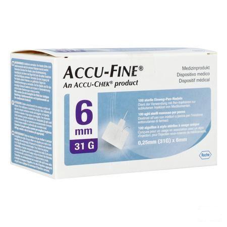 Accu Fine 31 gr 6mm 100  -  Roche Diagnostics